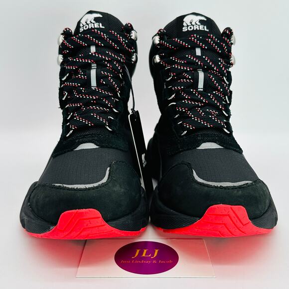 Sorel Women's Kinetic RNEGD Conquest WP Boots Black/Red NL4400-012 Size 5 - Picture 2 of 11